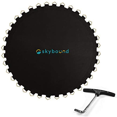 SkyBound Replacement Trampoline Mat with Spring Tool, 72 Rings & 147" Wide (fits 6.5-7" Springs), 14ft Diameter Frame