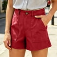 thumbnail image 6 of Hvogkswy Shorts for Women Solid High Waist Button Zipper Wide Leg Shorts with Pockets Loose Lightweight Casual Summer Beach Shorts, 6 of 8