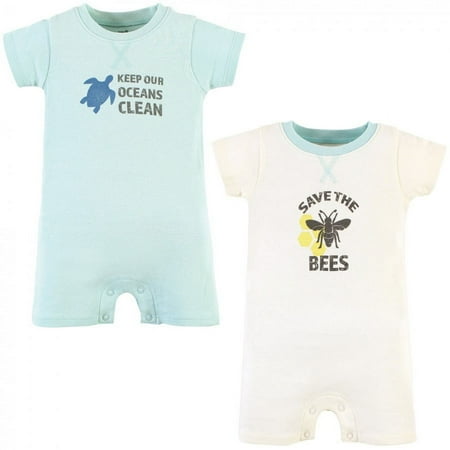 UPC: 0660168623734 | Touched by Nature Unisex Baby Organic Cotton Rompers Save The Bees 6-9 Months