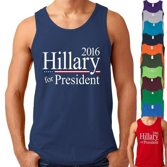Hillary For President 2016 Men Tank Top Election Democrat Outfit Color Sport Gray X-Large