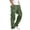 Olive Green, variant on Herrnalise Men's Elastic Waist Cargo Pants,Casual Loose Fit Lightweight Workwear Pull On Pants Navy-M