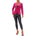 thumbnail image 2 of BLAZER DE VELVET CHIC PARA MUJER INSPIRADOR COLOR SÓLIDO CON SOLAPA Y UN BOTÓN CHAQUETA DE TRAJE PARA TRABAJAR 2XL ROSA FUERTE, 2 of 6
