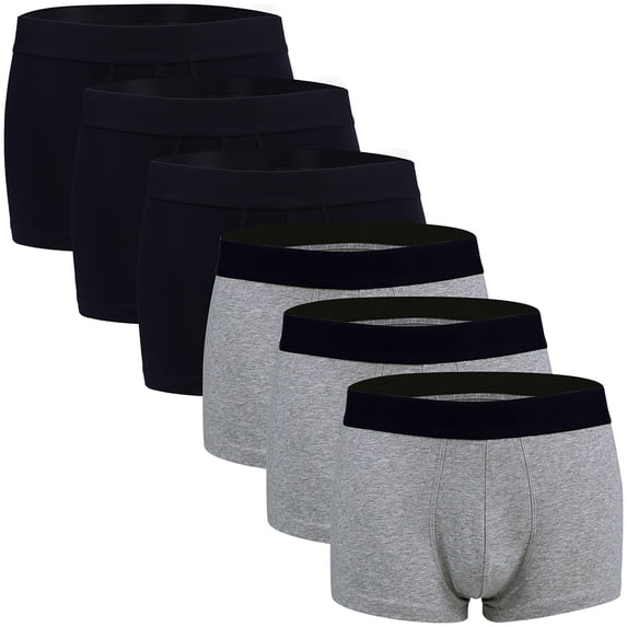 Charmo Men's Boxer Briefs Cotton Underwear Tag-Free Boxer Panties, 6 Pack