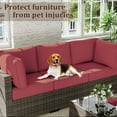 thumbnail image 5 of Snubbull 8 Pcs 25.6" x 23.6" Cushion Covers for Patio Furniture, Outdoor Waterproof Cushion Slipcovers Replacement with Zipper, Fuchsia Red, 5 of 6