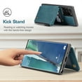 thumbnail image 4 of CaseMe Back case Card Slot Retro Matte Synthetic Leather Wallet Zipper Stand Cover for Samsung Galaxy S21 Ultra (Blue), 4 of 8