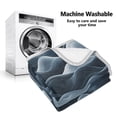 thumbnail image 6 of 50x60 inch Crystal Fleece & Arctic Fleece Blanket Soft Bed Throws for Home or Camping Navy Blue Waves, 6 of 7