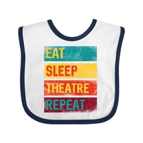 Inktastic Eat Sleep Theatre Repeat Drama for Actor Boys or Girls Baby Bib