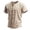 Khaki, variant on Linen Shirts for Men Summer Solid Casual Crew Neck Short Sleeve Henley Shirts for Men Renaissance Top