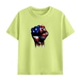 thumbnail image 4 of Kids Green 4th of July Outfit T-Shirt and Shorts Set, Patriotic American Flag Graphic Crew Neck Summer Cotton 2 Piece Clothing for Boys Girls Unisex,Size 7 T, 4 of 9