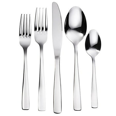 Bruntmor, Silverware 20 Piece Flatware Cutlery Set, Durable Stainless Steel, Service for (Best Stainless Steel Silverware)
