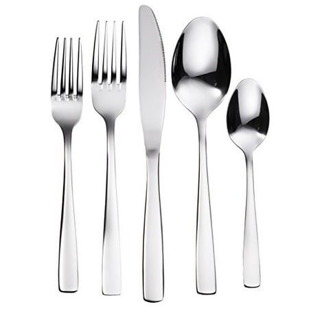 - Bruntmor, Silverware 20 Piece Flatware Cutlery Set, Durable Stainless Steel, Service for 4