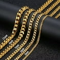 thumbnail image 5 of 3-11mm Silver/Gold Plated Stainless Steel Cuban Link Necklace Chain Choker 16-24, 5 of 9