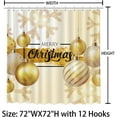 thumbnail image 2 of Merry Christmas Shower Curtain Gold Snowflake Shower Curtains for Bathroom Winter Bathroom Decor Washable Durable Fabric Shower Curtains 72x72 inch, 2 of 4