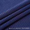 thumbnail image 4 of GlowSol 30"W x 45"L Kitchen Curtain Waffle Weave Cafe Curtains Rod Pocket Light Filtering Tier Curtains for Bathroom, Navy Blue, 1 Set, 4 of 7