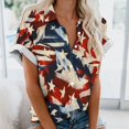 thumbnail image 1 of Fiudx Ofertas Flash Del Día Blusas de Manga Corta Estampadas con Flores y Plantas Cómodas Informales Regulares para Mujer a La Moda, 1 of 5