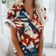 thumbnail image 1 of Fiudx Ofertas Flash Del Día Blusas de Manga Corta Estampadas con Flores y Plantas Cómodas Informales Regulares para Mujer a La Moda, 1 of 5