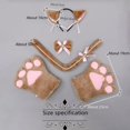 thumbnail image 3 of Lindo tocado de peluche hecho a mano con garra de gato, pajarita, orejas de bestia, cola de bestia, accesorios para cosplay, juego de diadema con orejas de gato, 3 of 4