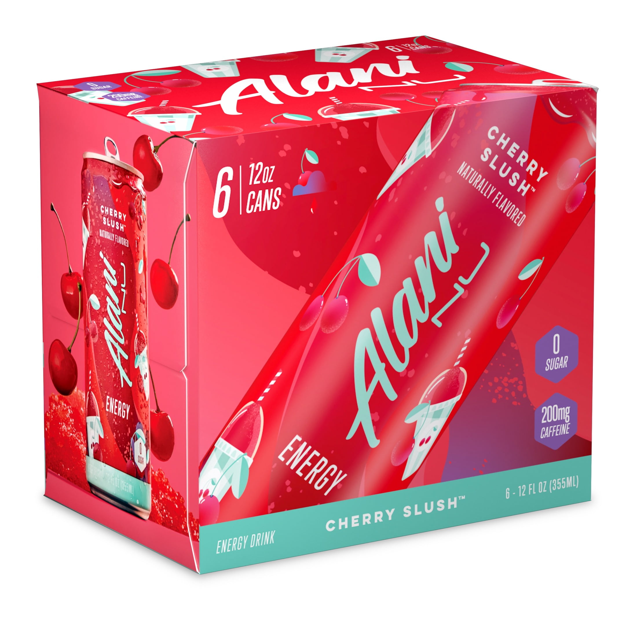 Alani Nu Energy Drink, Cherry Slush, 12 fl oz Cans (6 Pack)