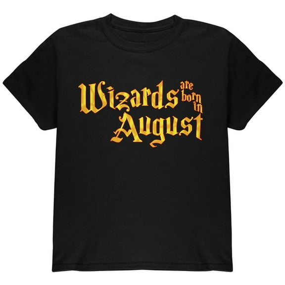 Wizards are born in August Youth T Shirt Black YLG
