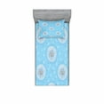 thumbnail image 2 of Ambesonne Floral Fitted Sheet & Pillow Sham Set, Spring Romantic Design, Full, Sky Blue White, 2 of 3