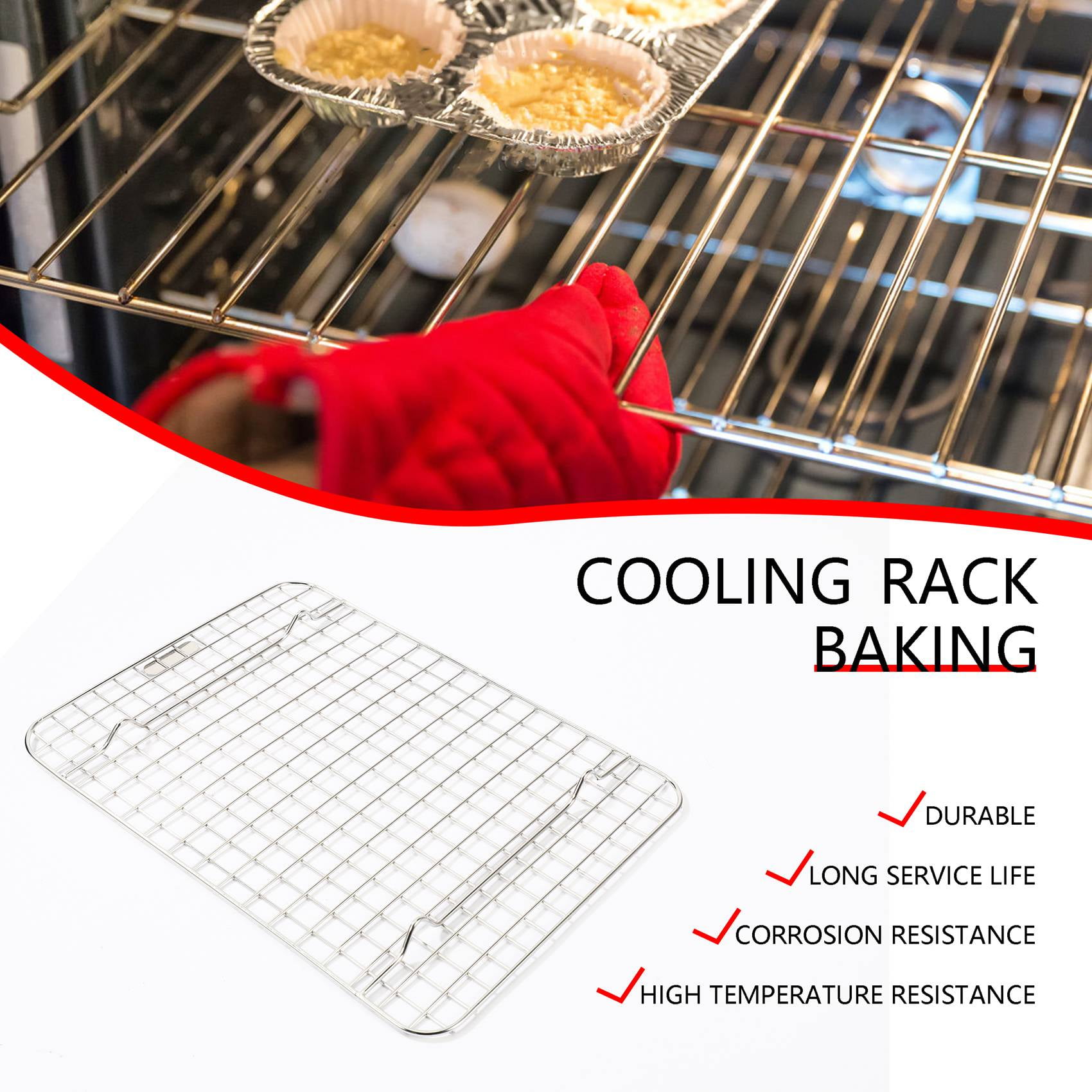 cooling rack baking Cooling Rack and Baking Rack Fits Quarter Sheet Pan Stainless Steel Wire