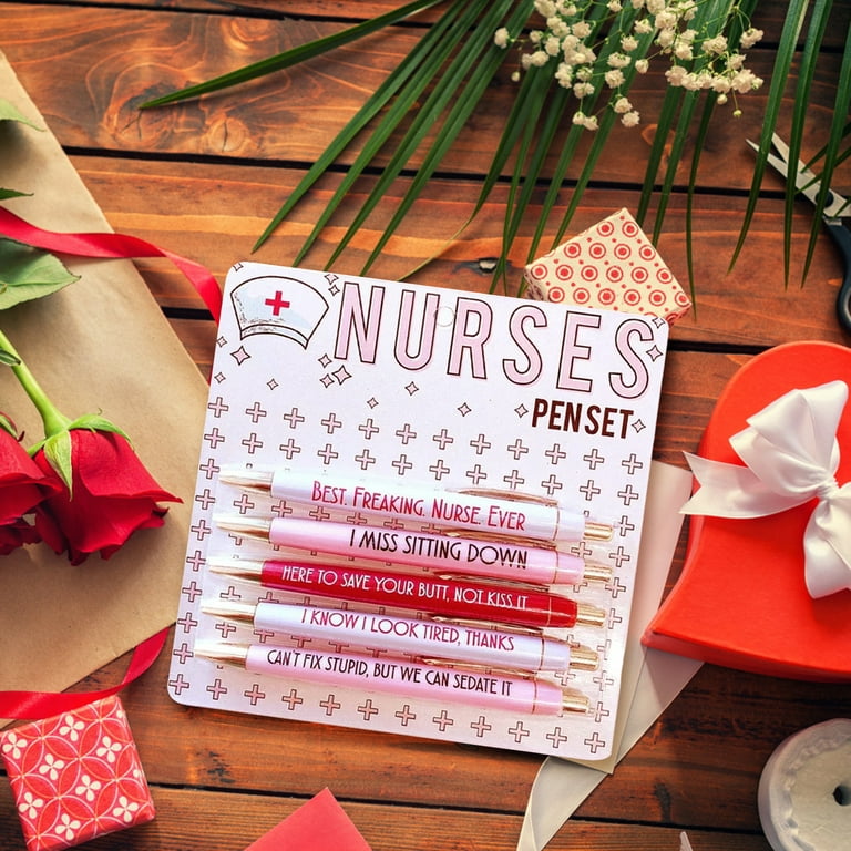 5PCS Funny Nurses Pens Set Smooth Writing Delicate Design Pen for  Valentine's Day Gift