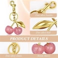 thumbnail image 3 of Cherry Keychain & Bag Charm Topboutique Key Chain Accessories Glitter Cherry Purse Charms Metal Keychain Accessory for Women Purses Bags Handbags Wallets Backpacks,Gold, 3 of 7