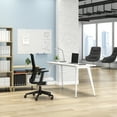 thumbnail image 3 of HON Basyx 55” Commercial-Grade Executive Desk, Angled Metal Legs, in White/White (BSX55MPLWWH), 3 of 17