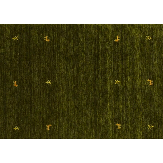 Ahgly Company Indoor Rectangle Abstract Yellow Contemporary Area Rugs, 3' x 5'
