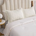 thumbnail image 2 of Set of 2 Pillow Shams Standard Size Floral Quilted - Perfect for Bedding Decor (Off White), 2 of 6