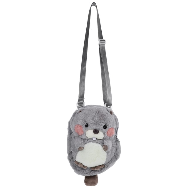 KAKOWELY Bolso bandolera de peluche con forma de animal, bolso bandolera de peluche con forma de animal, bolso bandolera decorativo