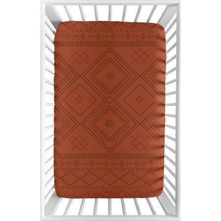 UPC: 0846480092582 | Tribal Boho Dot Rust and Black Fitted Mini Crib Sheet by Sweet Jojo Designs