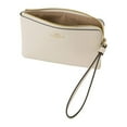 thumbnail image 2 of Coach Women's Small Corner Zip Crossgrain Leather Wristlet (Chalk), 2 of 7
