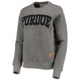 thumbnail image 2 of Women's Pressbox Heather Charcoal Purdue Boilermakers Moose Quilted Pullover Sweatshirt, 2 of 4