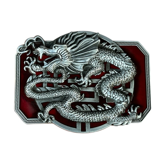 Chinese Relief Dragon Pattern Buckle Belt Replacing Components Western Heavy Rock Belt Buckle for Adult