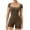 Brown, variant on BLVB Women's Short Sleeve Bodycon Romper Stretchy Square Neck Yoga Exercise Unitard Jumpsuit Gym Clothes