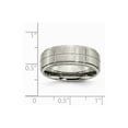 thumbnail image 6 of Titanium Grooved Ridged Edge 8mm Satin and Polished Band Size: 12; for Adults and Teens; for Women and Men, 6 of 6