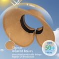 thumbnail image 2 of Women's Sun Visor Hats Wide Brim Straw Beach Hat Ponytail Hats for Women Foldable Floppy, 2 of 5