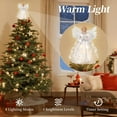 thumbnail image 4 of Lewondr Christmas Tree Topper Angel, 12" Light Up Angel Tree Topper with Wings, 8 Modes 6 Hrs Timer Christmas Treetop for Holiday Home Decor, Silver, 4 of 8