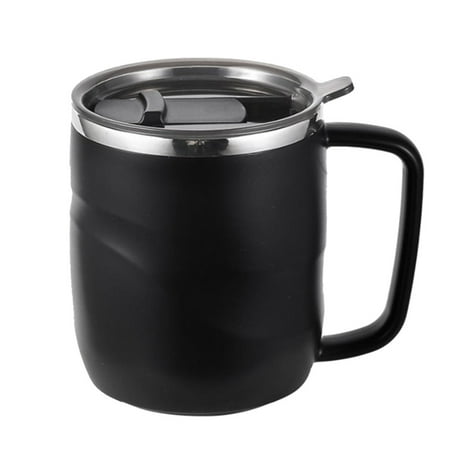 

Stainless Steel Insulated Mug with Sliding Lid with Handle(Black)