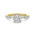 thumbnail image 4 of IGI Certified 1 Carat Round Shape Lab Grown Diamond Engagement Ring | 14K Yellow Gold | Kimberly Baguette Side Stone Diamond Ring | FG-VS1-VS2 Quality Friendly Diamonds, 4 of 7