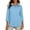 Blue Sweatshirts, variant on 3/4 Length Sleeve Sweatshirts for Women Trendy Snap Collar Pullover Thin Fleece Lined Tops Casual Everyday Sweatshirt Blue XXL