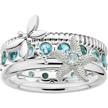Sterling Silver Stackable Expressions Sea life Set