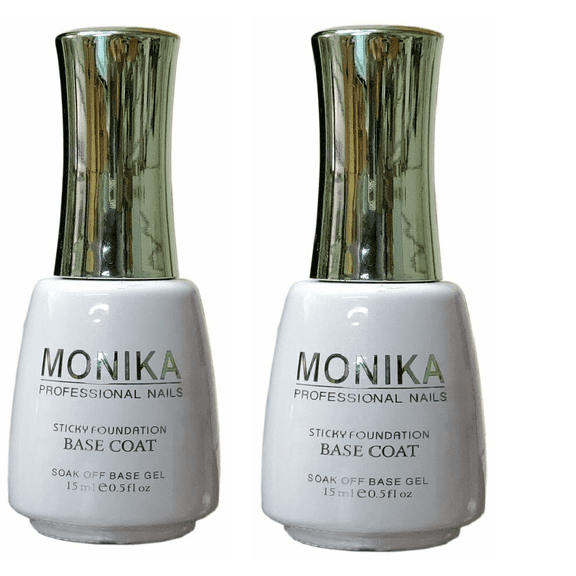 MONIKA Professional - UV/LED Soak off Gel BASE COAT (Foundation) - 0.5 fl.oz/15mL (Pack of 2)