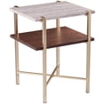 thumbnail image 2 of Home Square Faux Marble Top End Table in White and Tobacco - Set of 2, 2 of 6