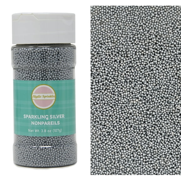 Mystic Sprinkles Sparkling Silver Nonpareils 3.8 oz