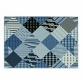 thumbnail image 1 of Geometric Cutting Board, Geometrical Diamond Shaped Lines with Various Nostalgic Fashioned Old Pattern, Decorative Tempered Glass Cutting and Serving Board, Small Size, Blue Black, by Ambesonne, 1 of 1
