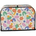 thumbnail image 2 of Toaster Cover 4 Slice Vintage Groovy Flowers Dustproof Bread Maker Cover Fingerprint Bakeware Protection Wide Slot Toaster Bag Reusable Kitchen Small Appliance Cover TC278, 2 of 5