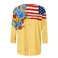 thumbnail image 5 of lcziwo Plus Size 3/4 Sleeve Tops for Women Cotton Stars Stripes Lightweight Tshirt Plus Size Independence Day Patriotic Holiday Family Shirts Multicolor M, 5 of 5
