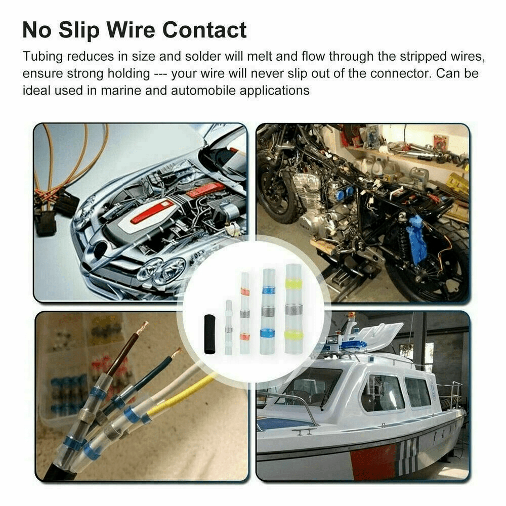 Solder Seal Wire Connectors 800Pcs, Self-Solder Heat Shrink Butt Connector  Waterproof Insulated Electrical Butt Splice Wire Terminals for Marine  Automotive Aircraft Boat Truck Stereo Wire Joint 